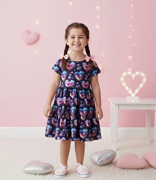 Holographic Hearts Girl Dress